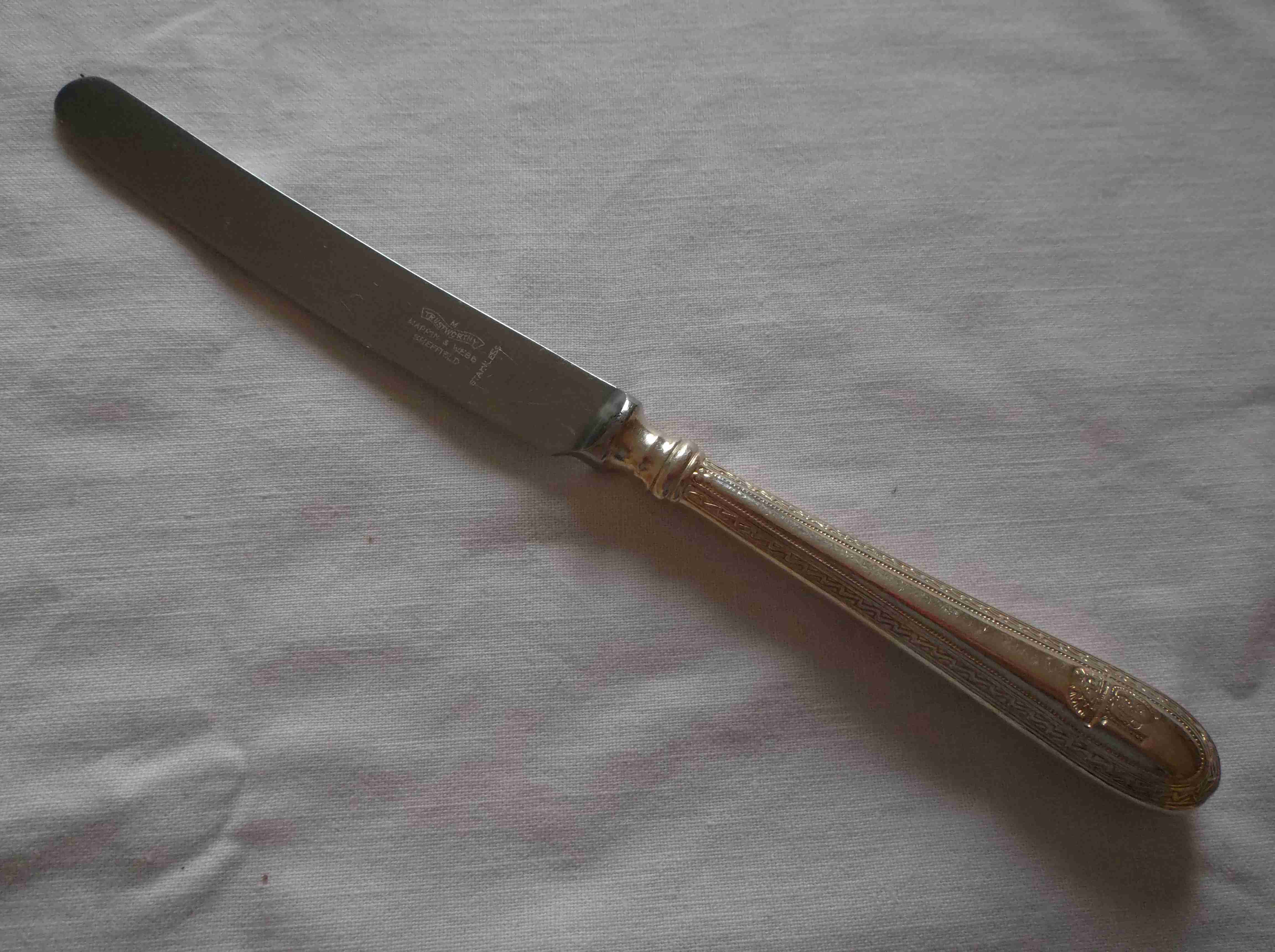 SILVER PLATED SIDE KNIFE FROM THE P&O LINE